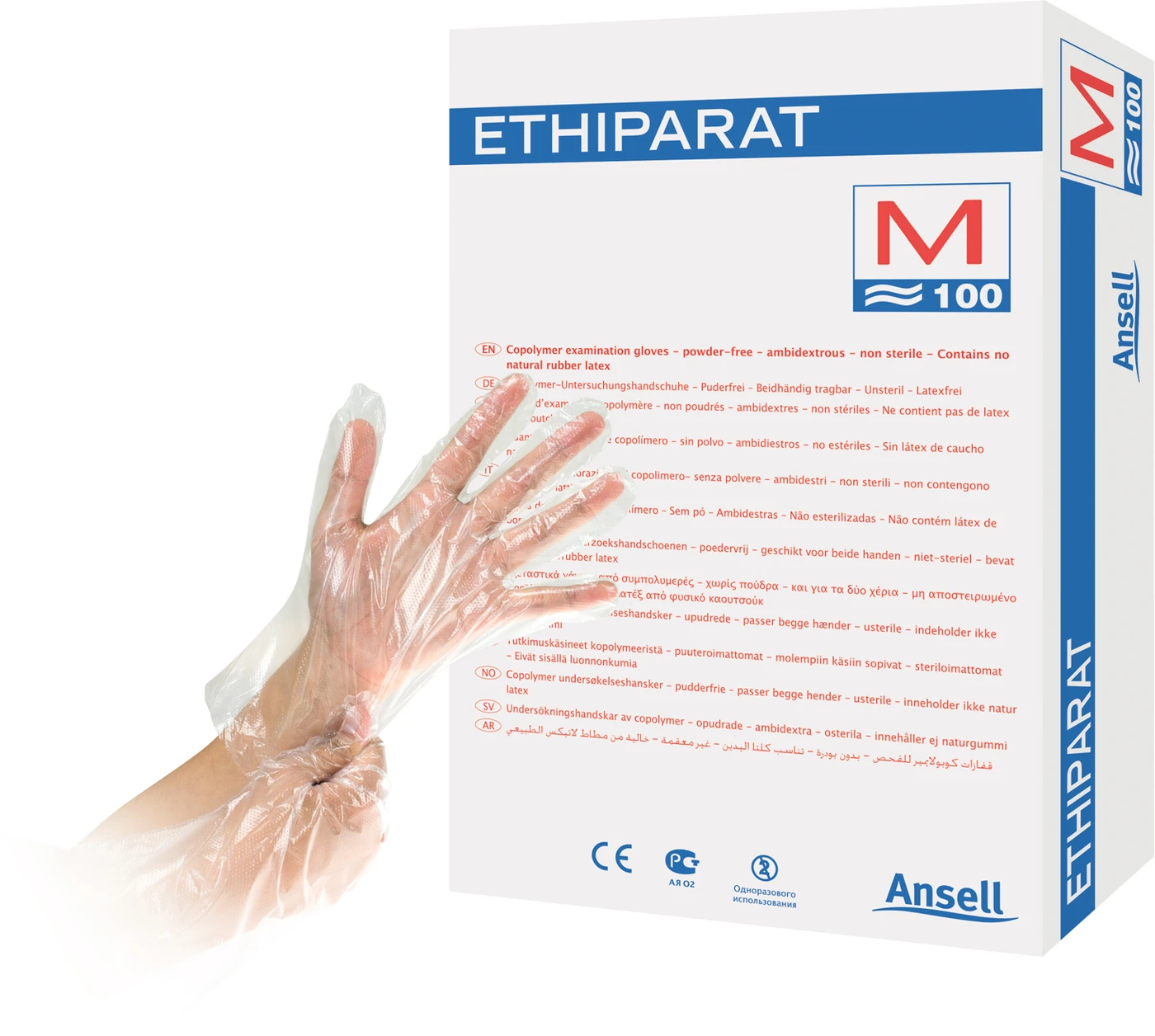 ETHIPARAT Non-Sterile Packung 100 Stück puderfrei, transparent, M