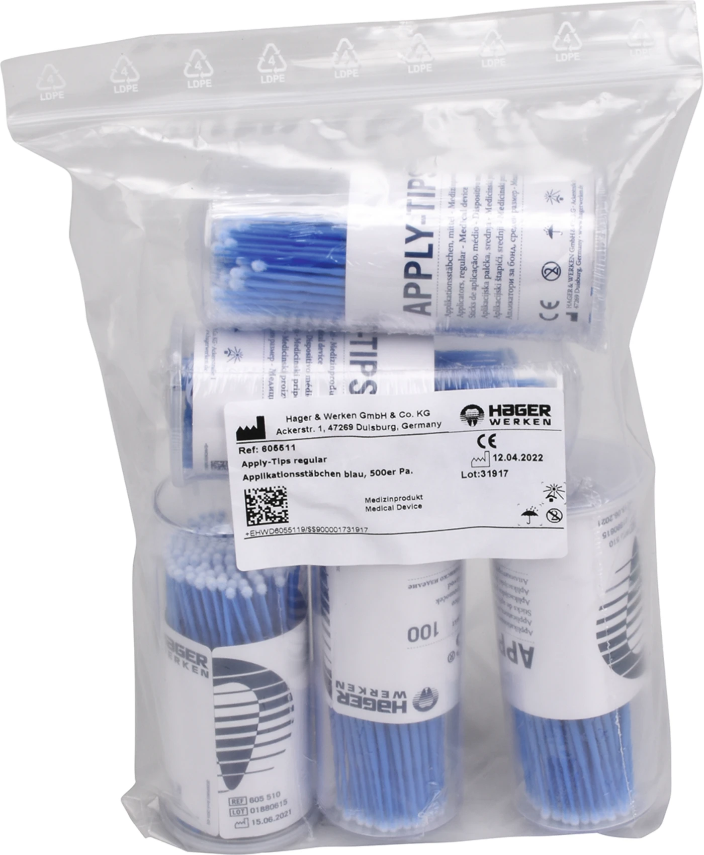 Apply-Tips Packung 5 x 100 Stück blau, regular