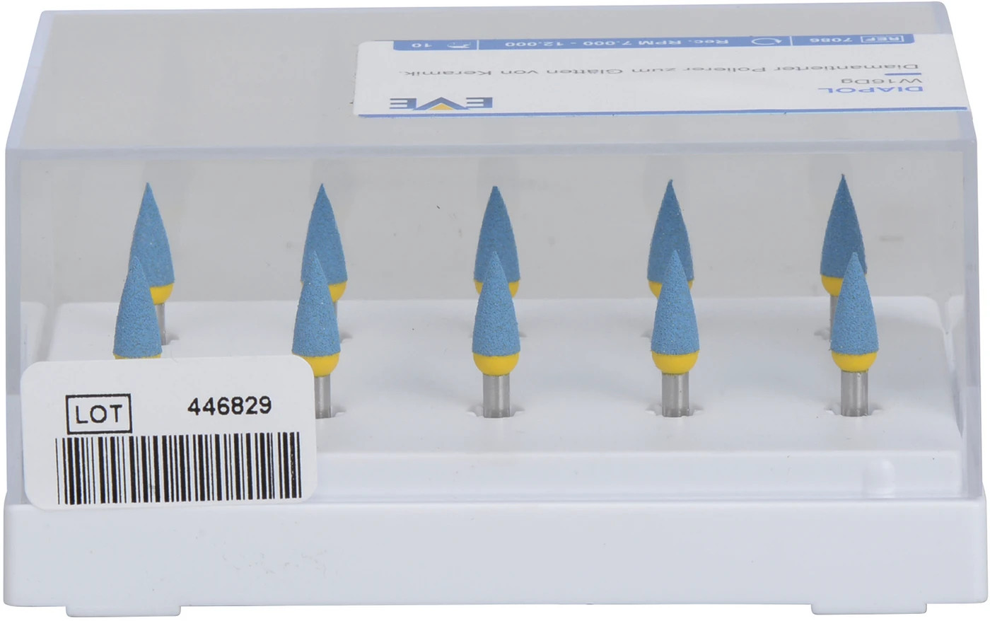 EVE DIAPOL® Packung 10 Stück blau grob, RA, Figur Spitze, 4 x 10 mm