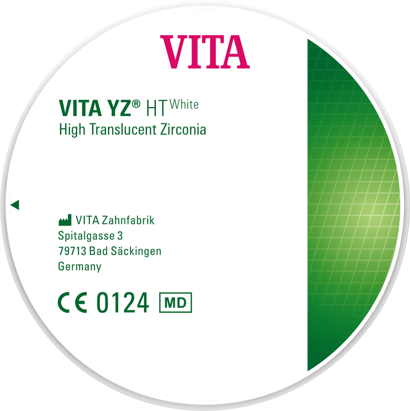 VITA YZ® HT White DISC Stück Ø 98,4 mm, H 16 mm