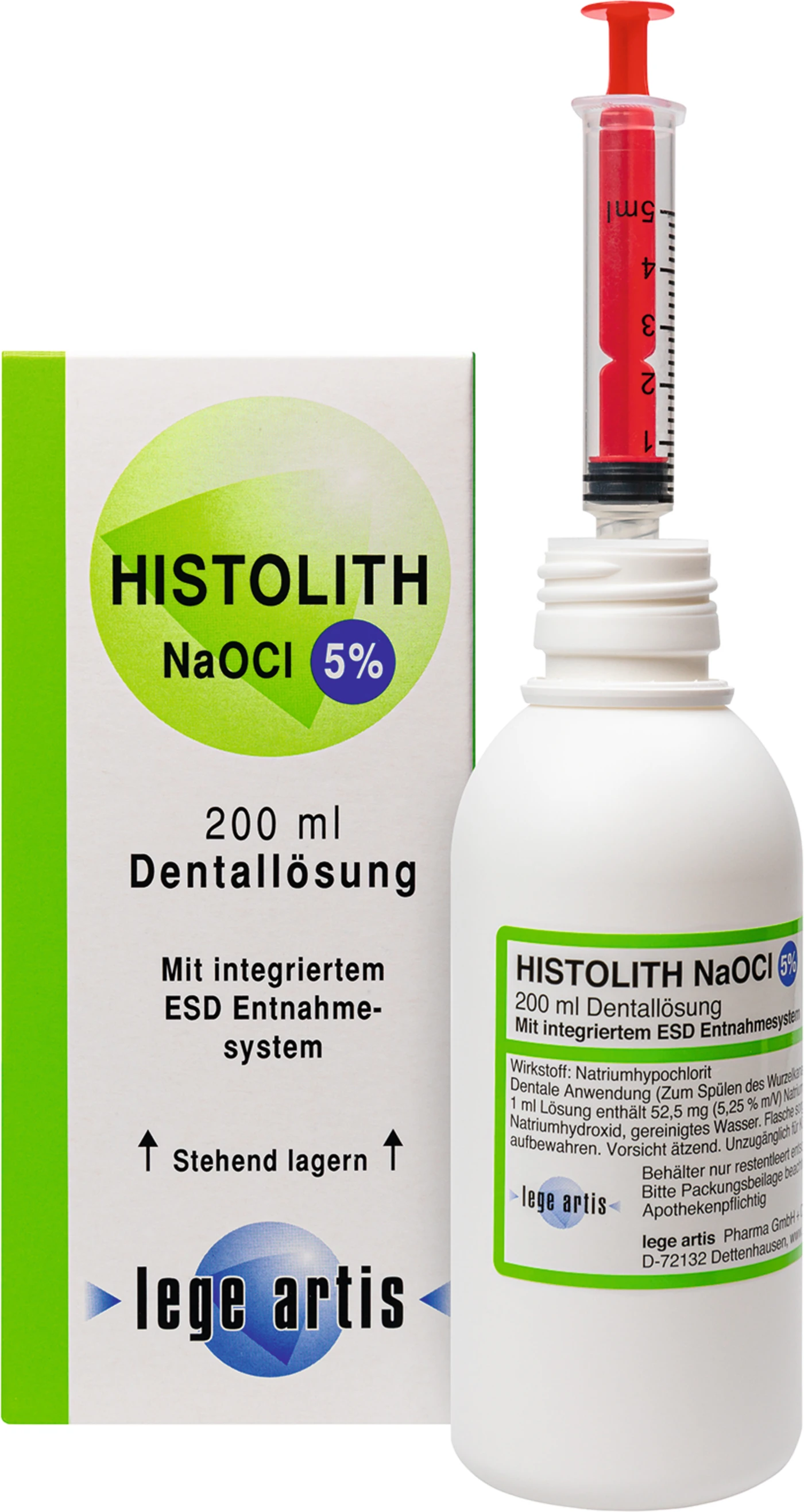 HISTOLITH NaOCl 5% Flasche 200 ml Lösung mit ESD-Entnahmesystem