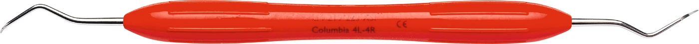 LM Universalkürette Columbia Stück Kürette Figur 4L/4R, für Front-/Eckzähne/Prämolaren, rot, LM-ErgoMax™ Griff