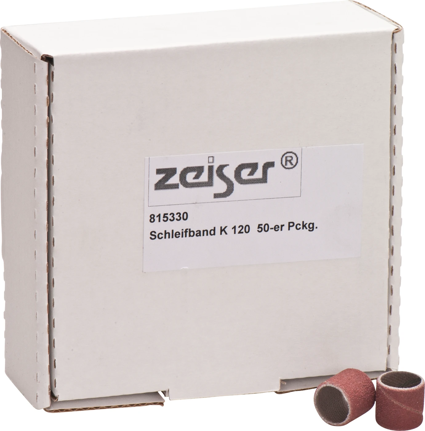 Schleifband Packung 50 Stück Korn 120 für Walze 12 x 13 mm