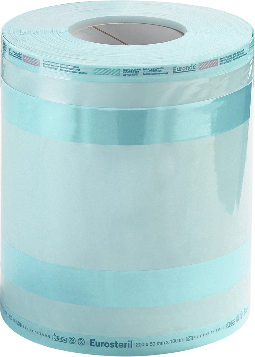Eurosteril Pro Sterilisationsfolie Rolle 100 m, 200 x 50 mm, mit Seitenfalte
