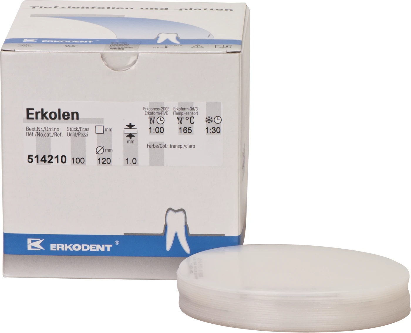 Erkolen Packung 100 Stück transparent, Ø 120 mm, Stärke 1 mm
