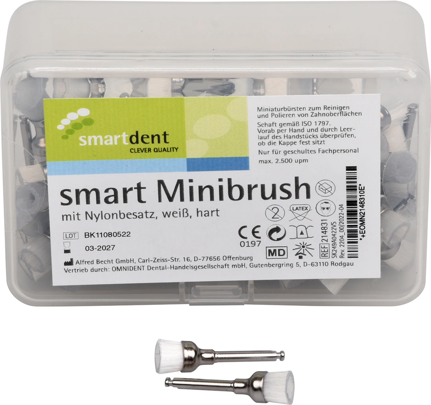 smart Minibrush Packung 100 Stück Nylonborsten