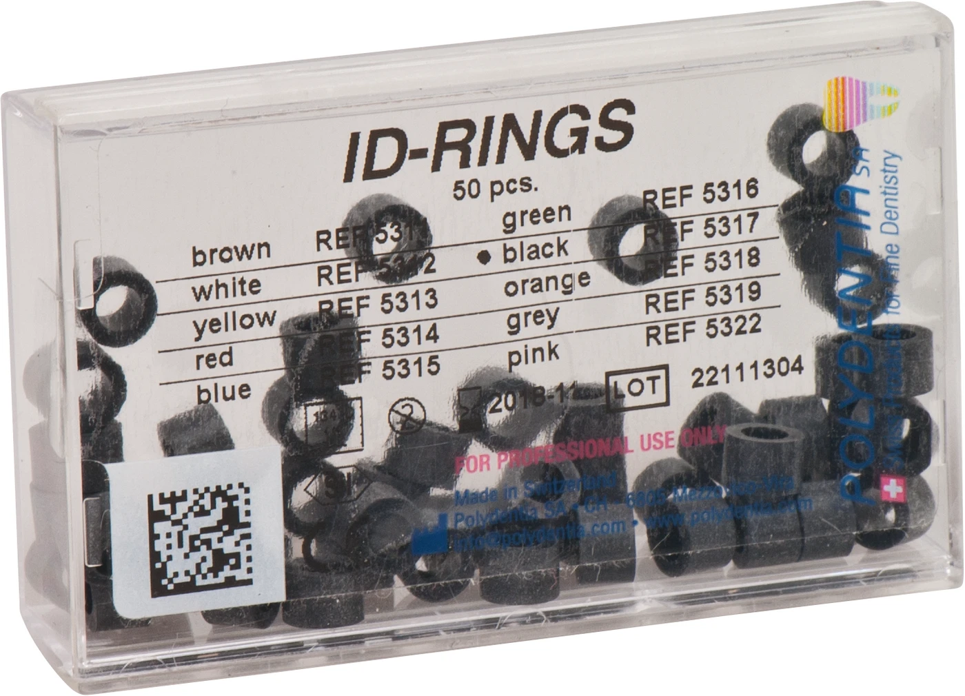 ID Ringe Packung 50 Stück schwarz