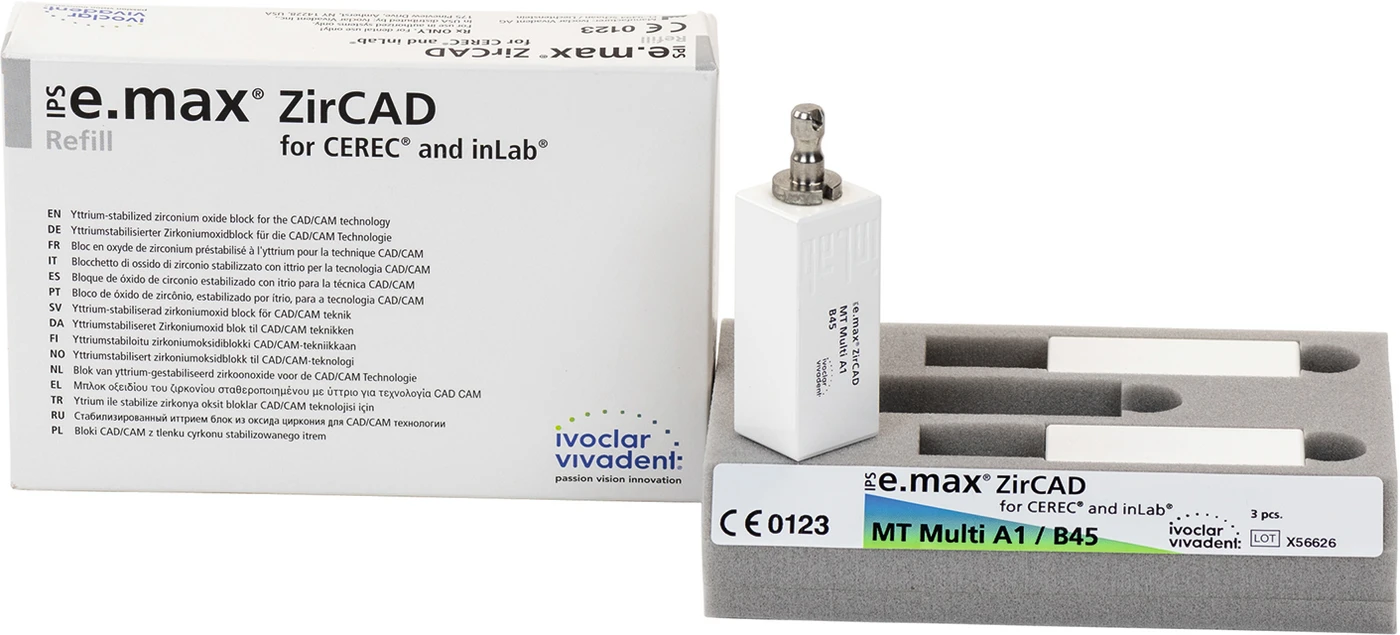 IPS e.max ZirCAD MT Multi for CEREC/inLab Packung 3 Stück Gr. B45 A1