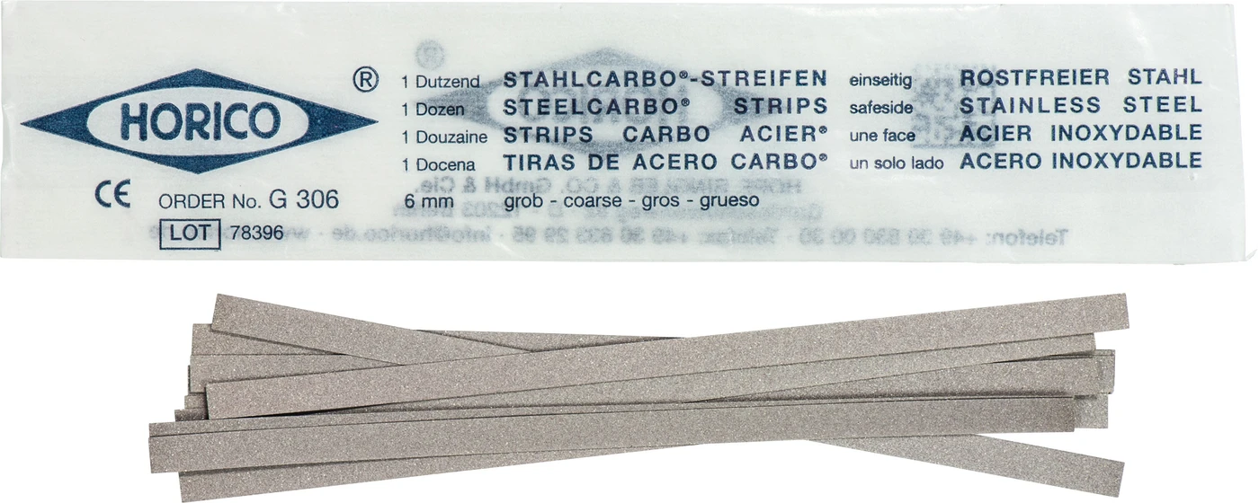 Stahlcarbo® Streifen Packung 12 Stück grün, einseitig, 6 mm breit, Stärke 0,15 mm