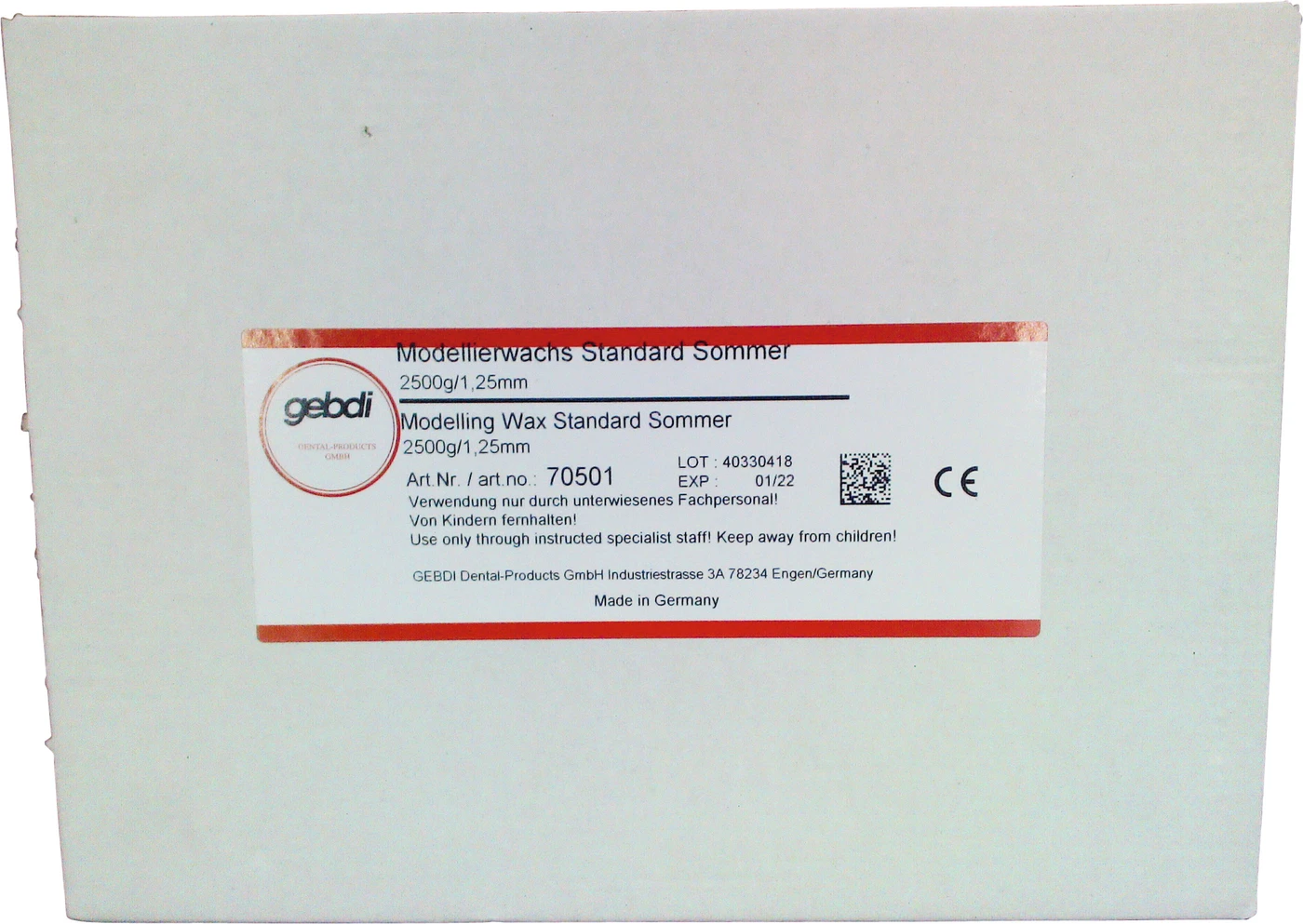 Modellierwachs Standard Packung 2,5 kg Sommer, Stärke 1,25 mm