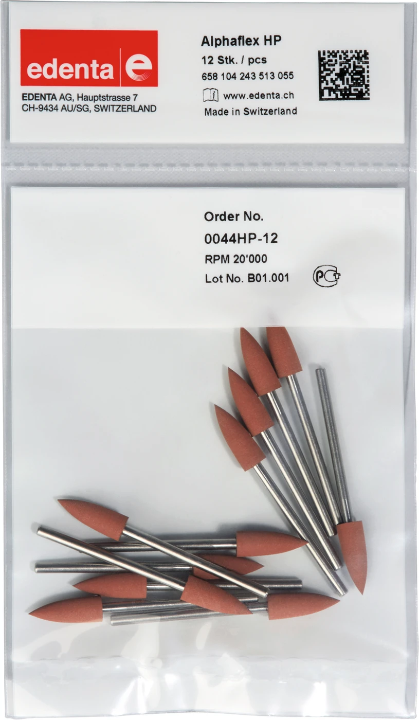 Alphaflex Packung 12 Stück braun, HP, Figur 243, 15,5 mm, ISO 055