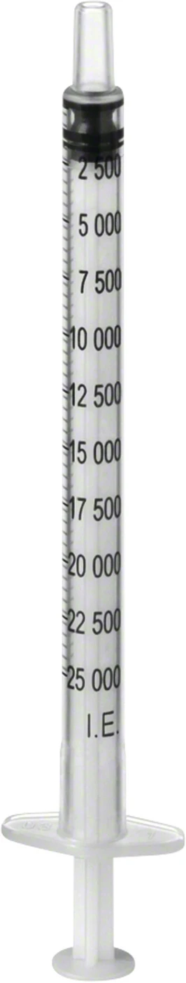 Omnifix®-H Packung 100 Stück 1 ml, Skalenwert 500-I.E.-Schritte