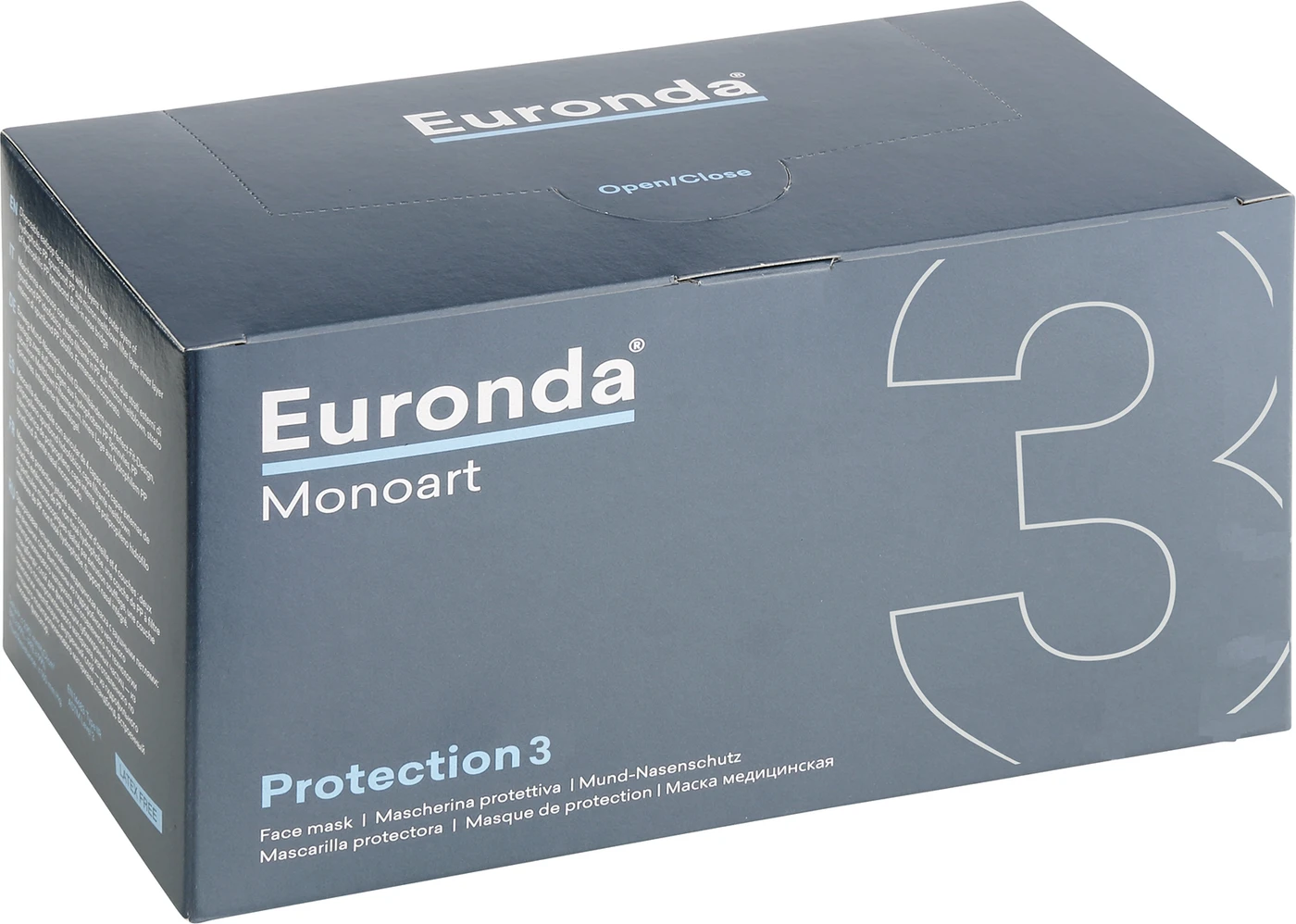 Monoart® Mundschutz Protection 3 Box 50 Stück mit Gummizug, lagunablau