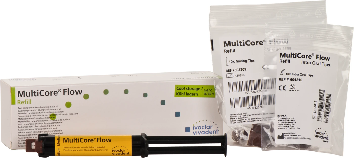 MultiCore® Flow Packung 10 g Spritze mittel, Zubehör