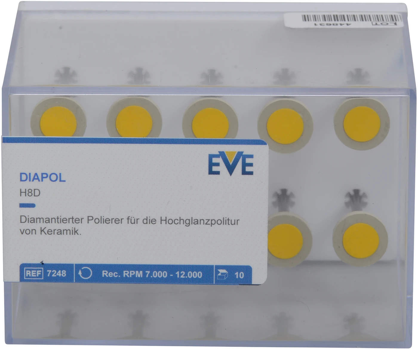 EVE DIAPOL® Packung 10 Stück grau fein, HP, Figur Rad, 11 x 2 mm