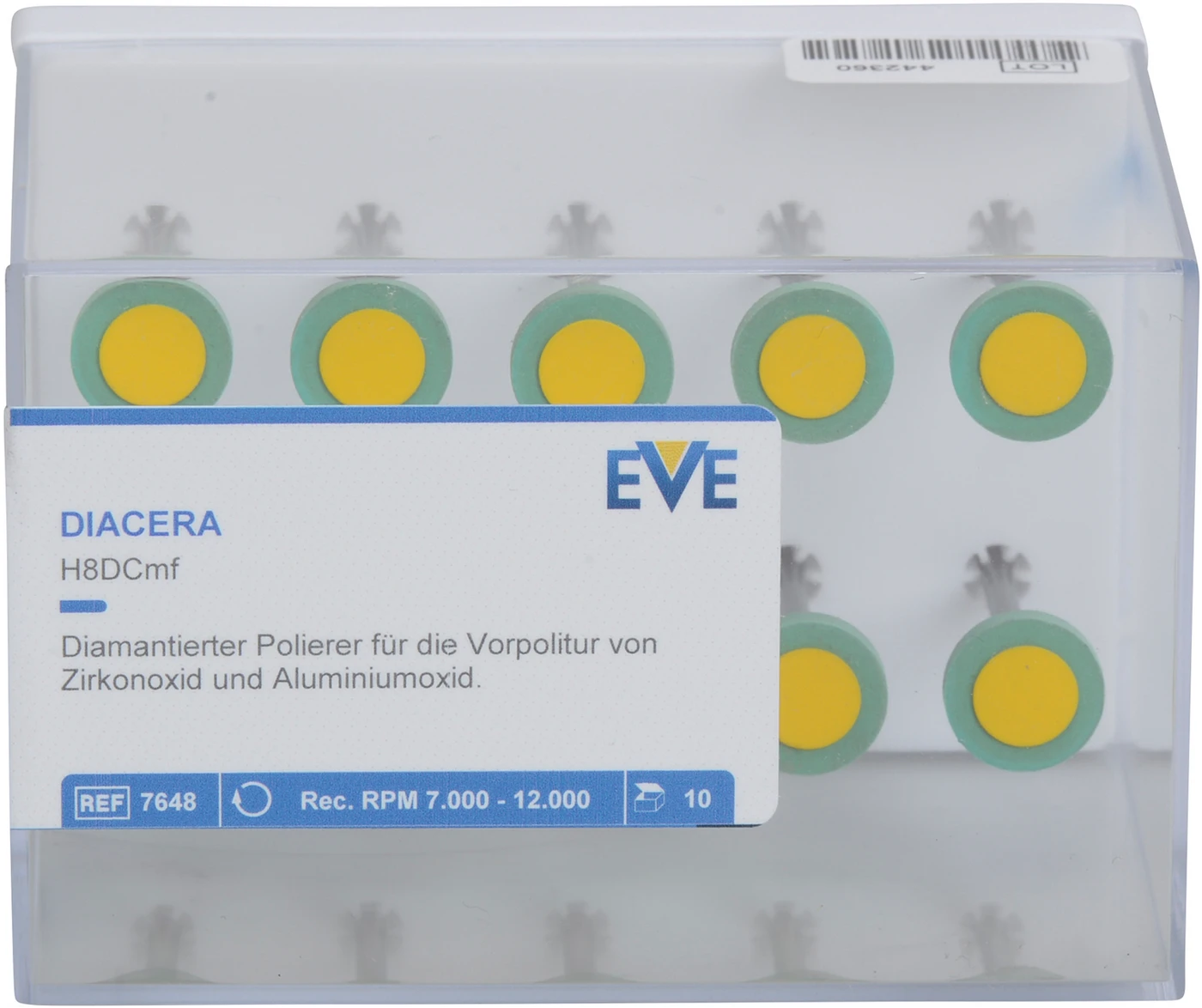 EVE DIACERA Packung 10 Stück grün mittel, HP, Figur Rad, 11 x 2 mm EVE DIACERA Packung 10 Stück grün mittel, HP, Figur Rad, 11 x 2 mm