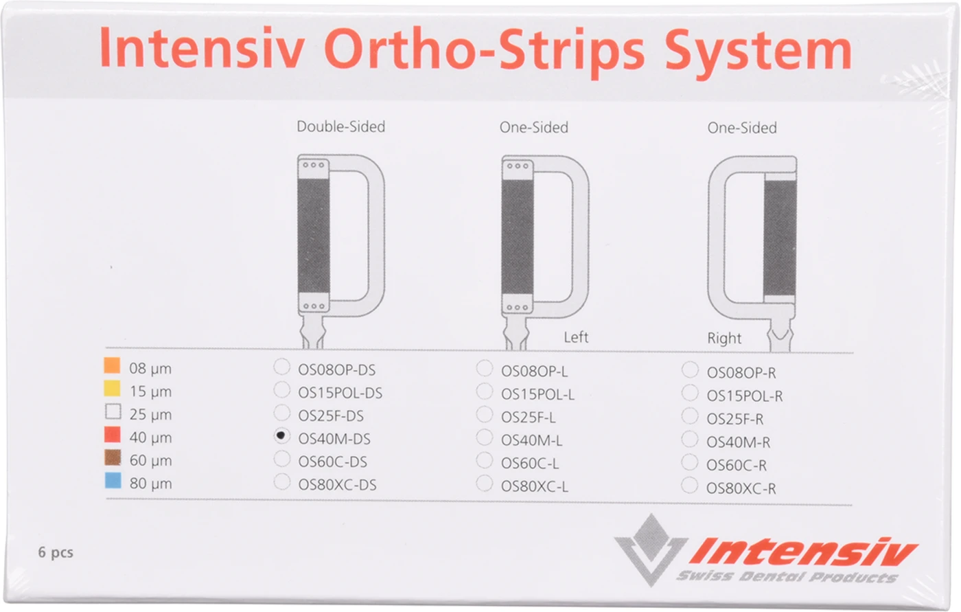 Ortho-Strips Double Sided Packung 6 Stück beidseitig diamantiert, rot fein, 40 µm