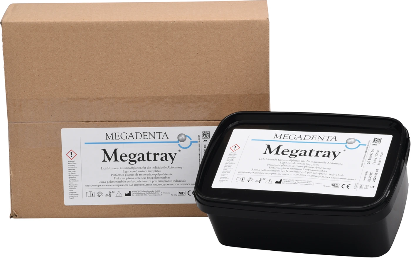 MEGATRAY Löffelplatten Packung 100 Stück OK, blau