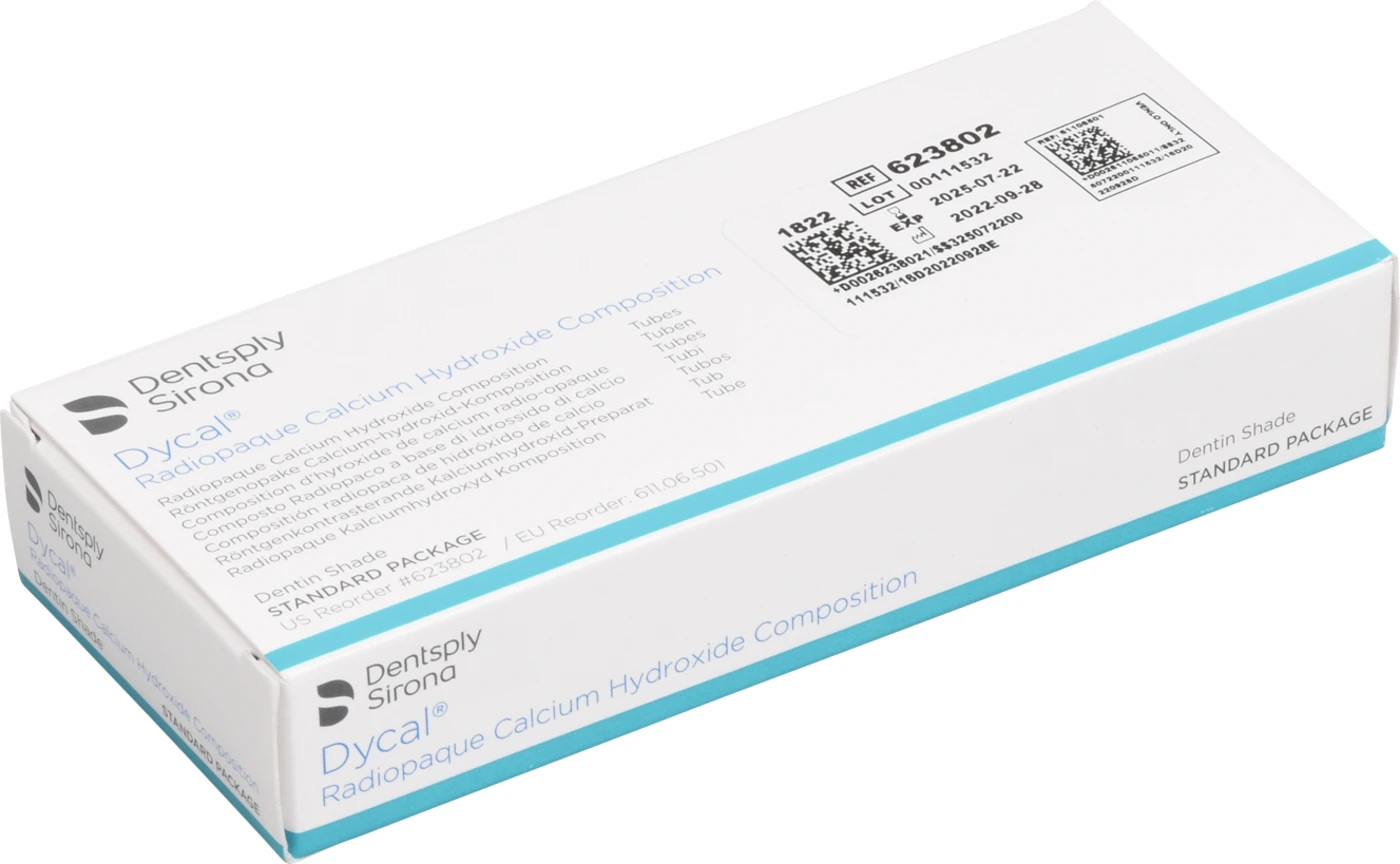 Dycal® Packung 13 g Basis, 11 g Katalysatorpaste in Tuben dentin