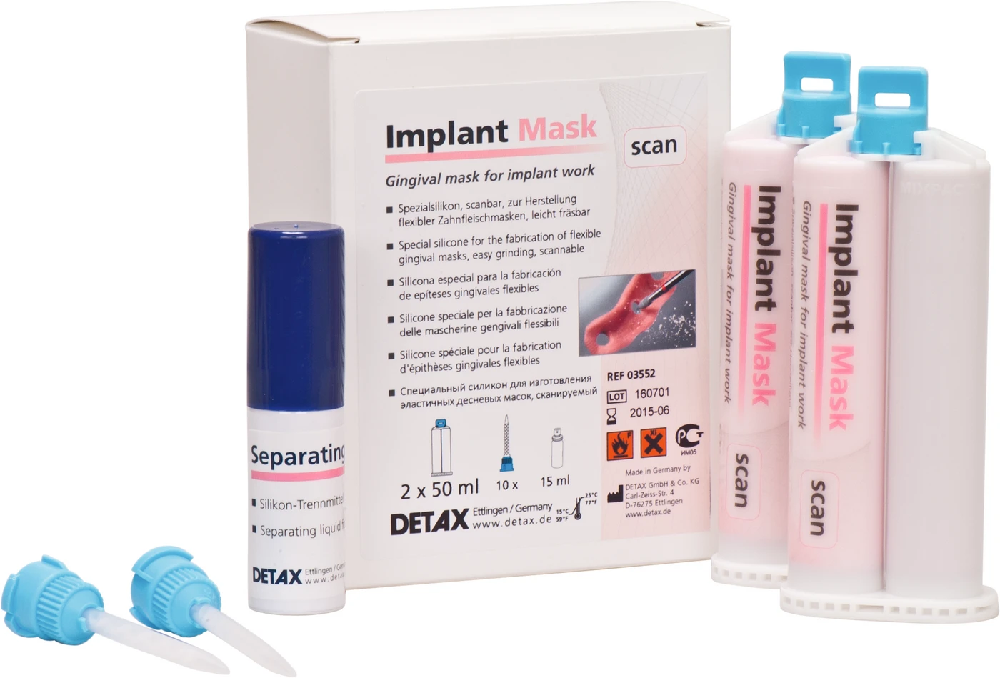 Implant Mask Packung 2 x 50 ml Doppelkartusche Implant Mask scan, Zubehör