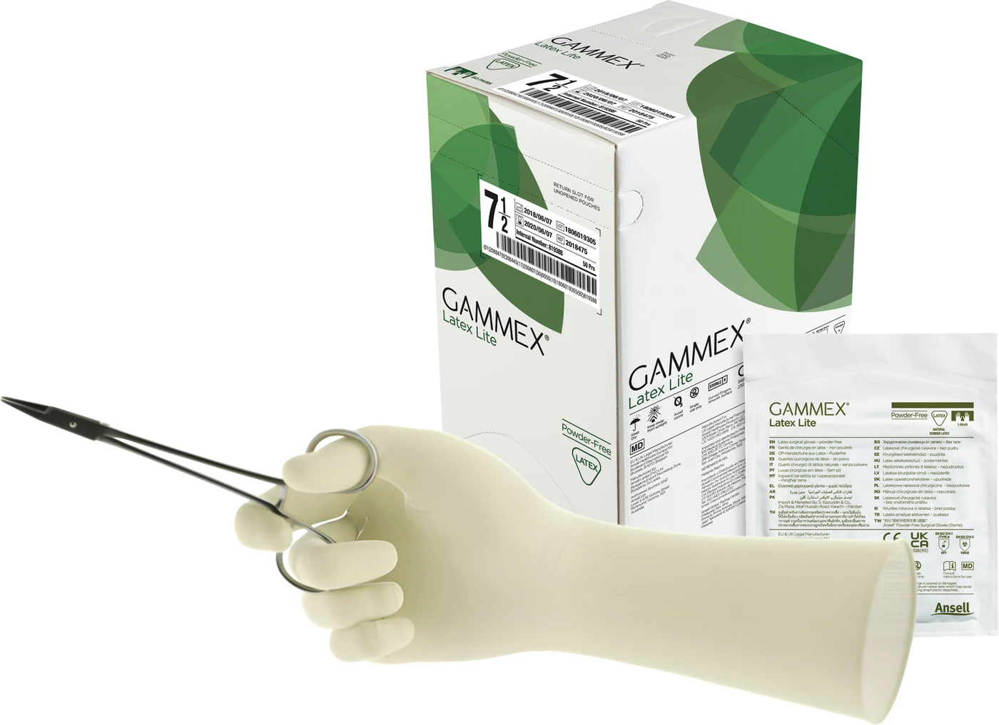 GAMMEX™ Latex Lite Packung 50 Paar puderfrei, natur, Größe 7,5