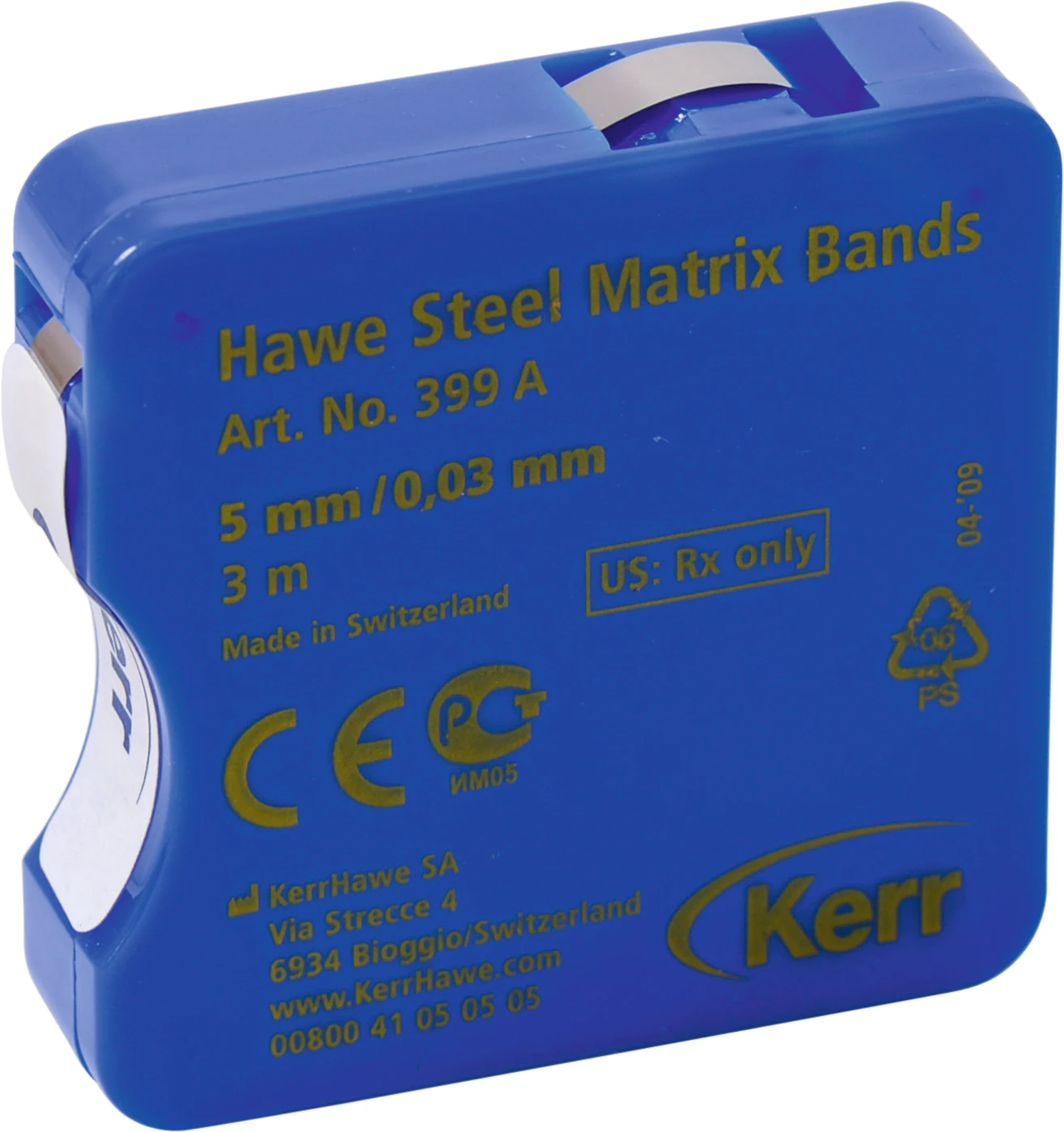 Stahl Matrizenbänder Rolle 3 m Band Breite 5 mm, Stärke 0,03 mm