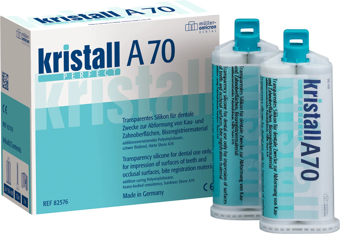 kristall® PERFECT A70  3+1 Aktionspaket 8 x 50 ml Doppelkartusche, 48 Mixing Tips