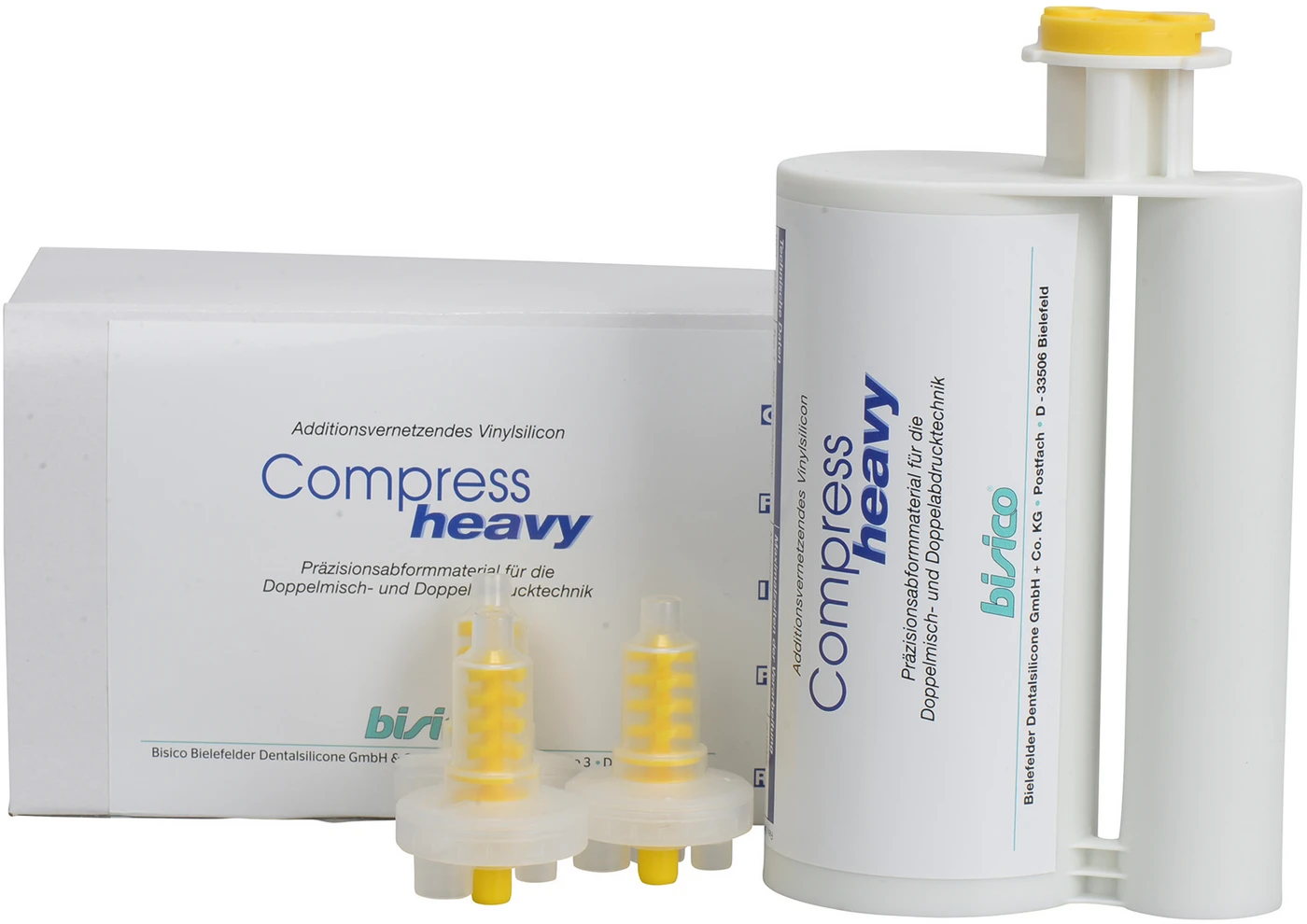 Compress heavy Packung 380 ml Doppelkartusche, 10 dynamische Mischer 5:1, 1 Fixationsring