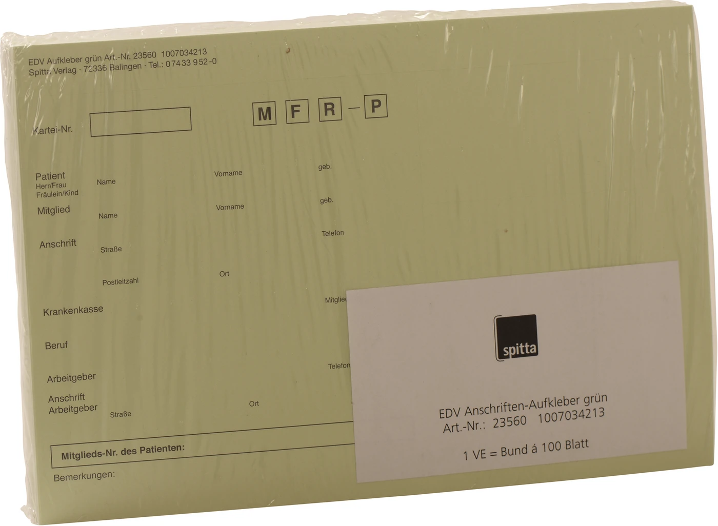 Adressaufkleber DIN A5 Packung 100 Stück grün