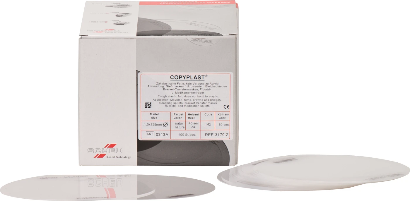 COPYPLAST® Packung 100 Stück rund, Ø 125 mm, Stärke 1 mm