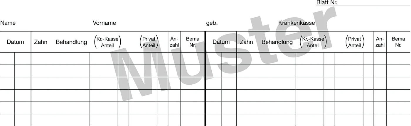 Krankenblatt C2 Stück 100 Blatt