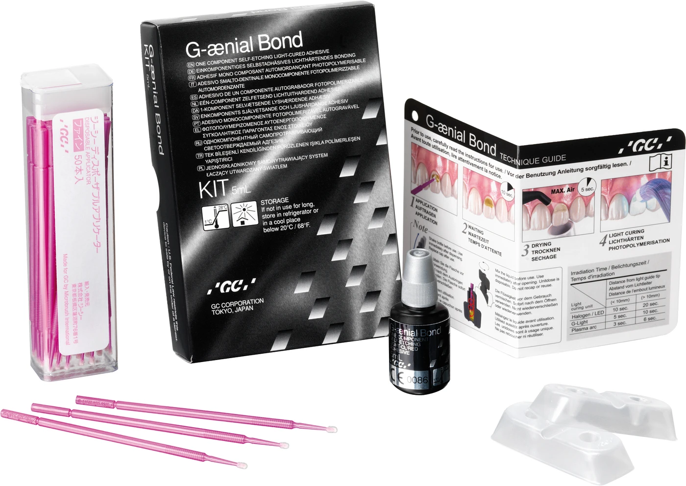 GC G-ænial Bond Kit 5 ml Flasche, 50 Einweg Applikatoren fein, 20 Einwegschalen