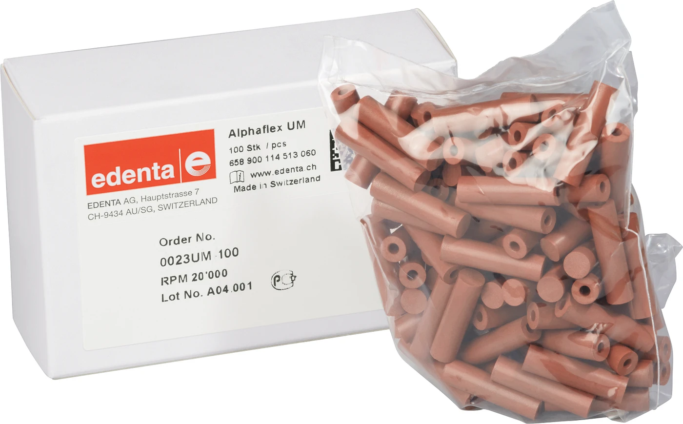 Alphaflex Packung 100 Stück unmontiert, braun, Figur 114, 22 mm, ISO 060