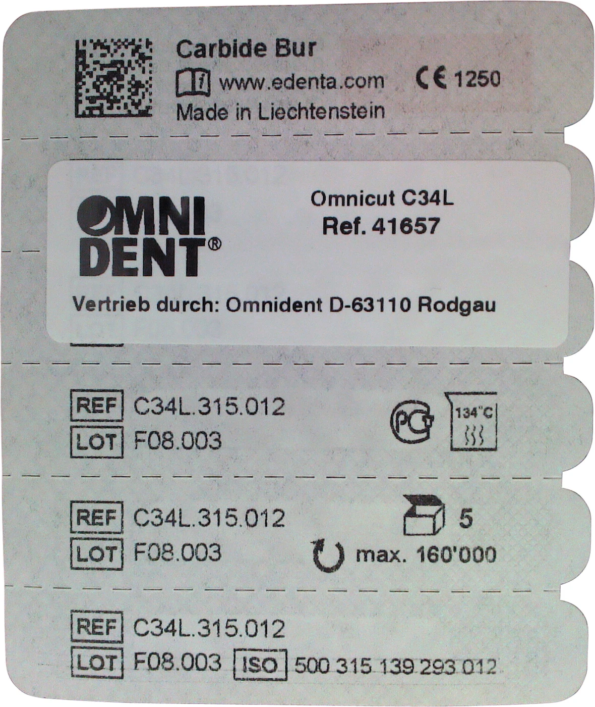 Omnicut Packung 5 Stück (C34L) 2 x schwarz, FGL, Figur 139, 3,5 mm, ISO 012