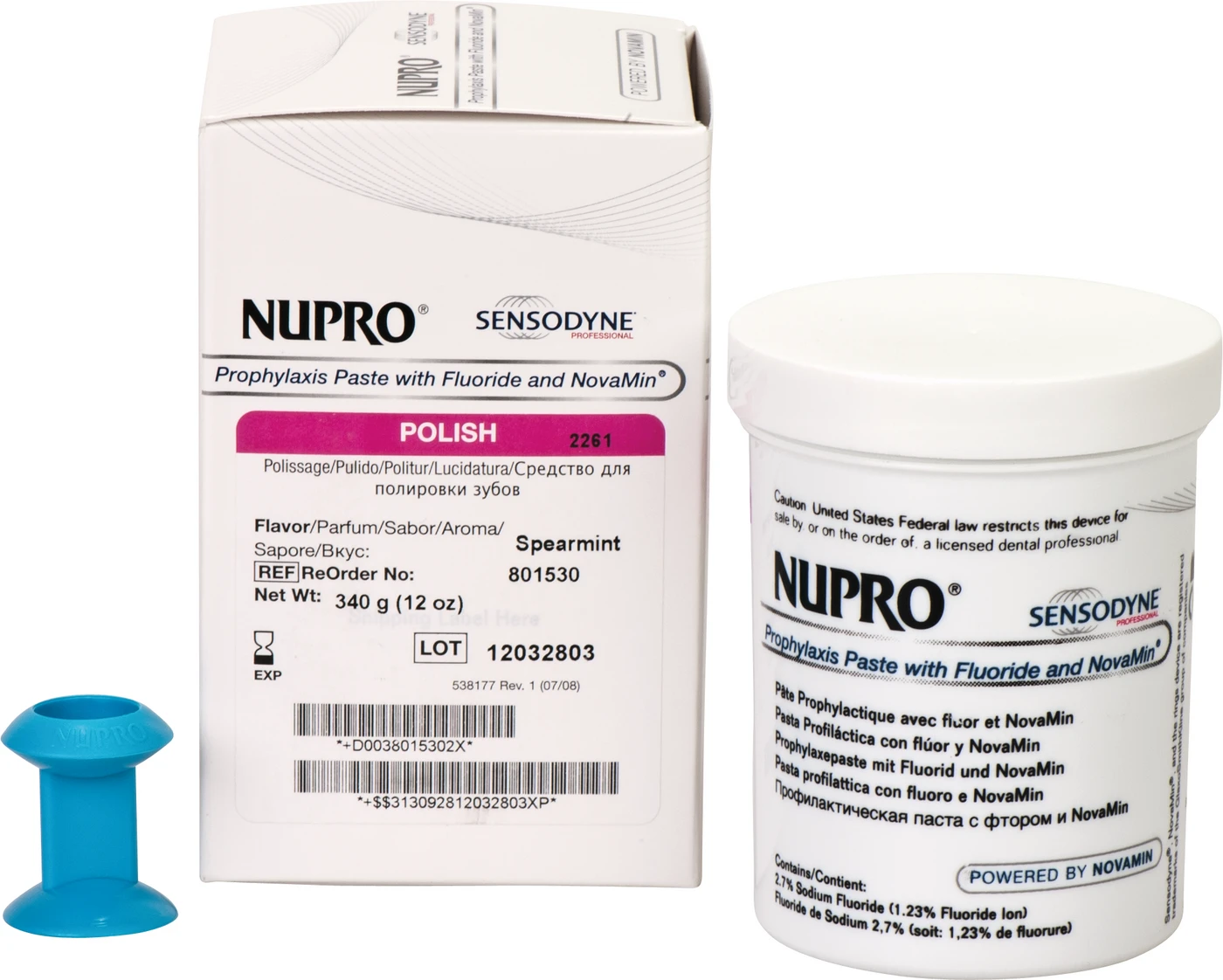 NUPRO® mit NovaMin® Packung 340 g Polierpaste mit Fluorid, Prophy Grip, Minze
