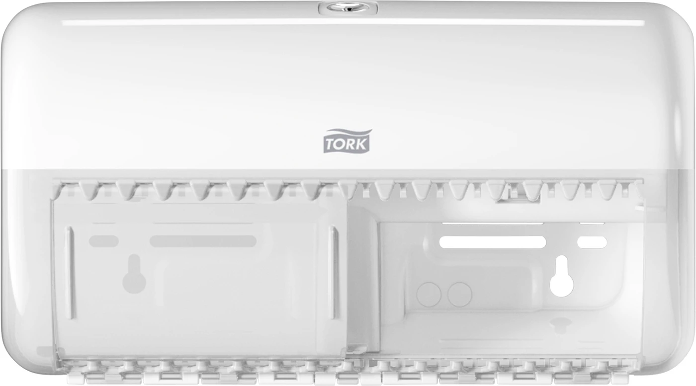 TORK® Spender Kleinrollen Toilettenpapier Elevation Stück T4, Doppelrolle vertikal, Kunststoff, weiß