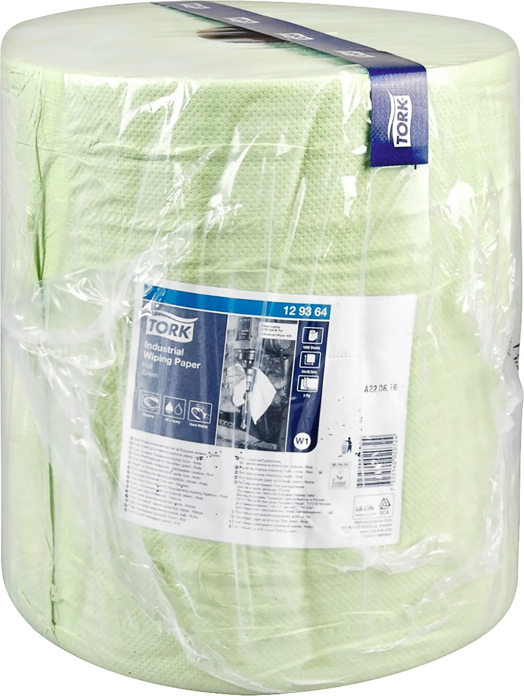 TORK® Industrie Papierwischtücher Rolle 1.000 Tücher 3-lagig, grün
