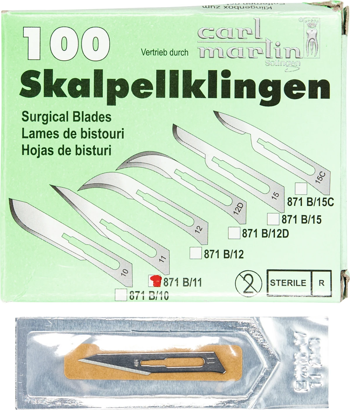 Skalpellklingen Packung 100 Stück Figur 11