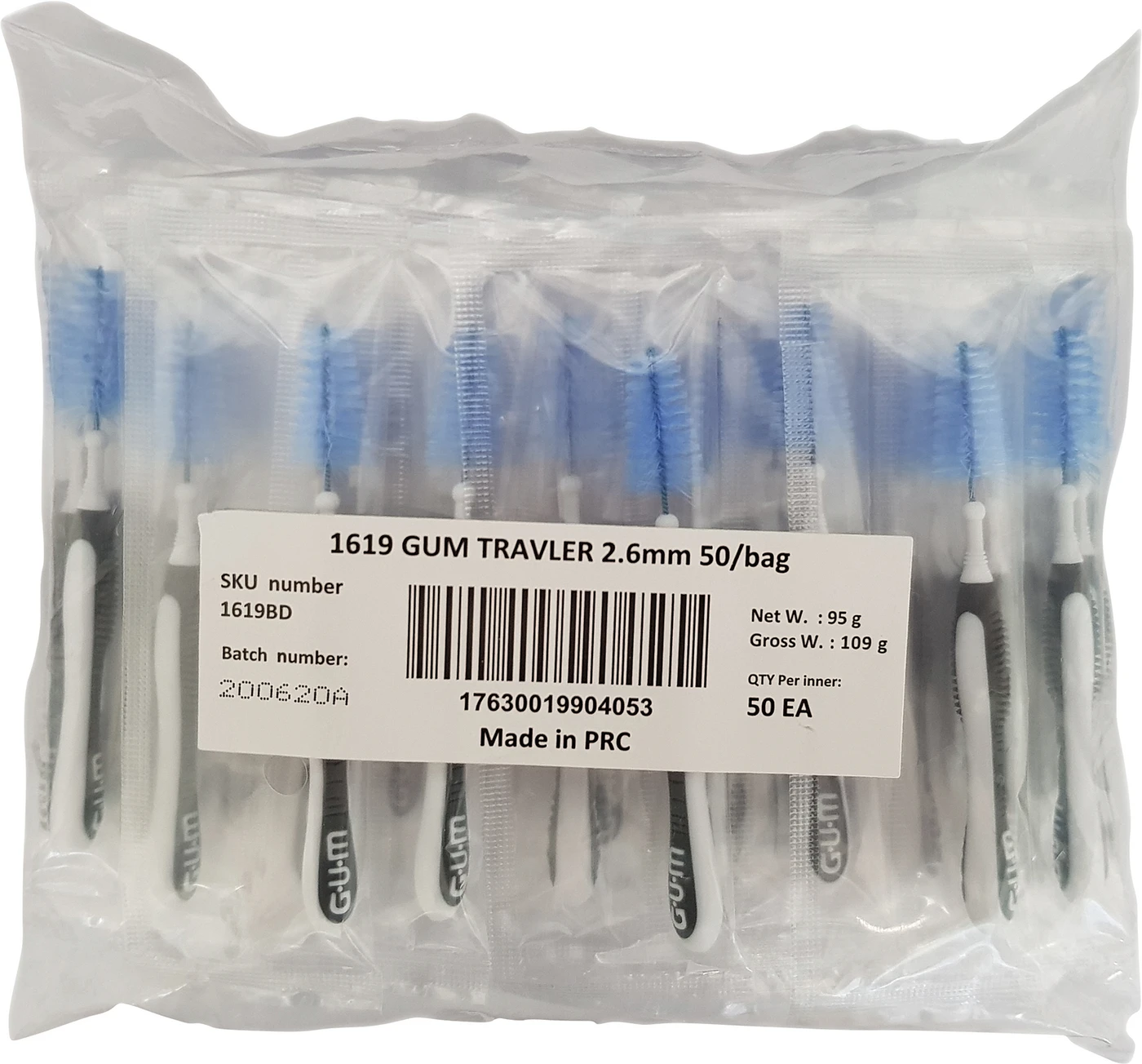 GUM® TRAV-LER® Interdentalbürsten Nachfüllbeutel 50 Stück Tanne, dunkelgrau, Ø 2,6 mm GUM® TRAV-LER® Interdentalbürsten Nachfüllbeutel 50 Stück Tanne, dunkelgrau, Ø 2,6 mm