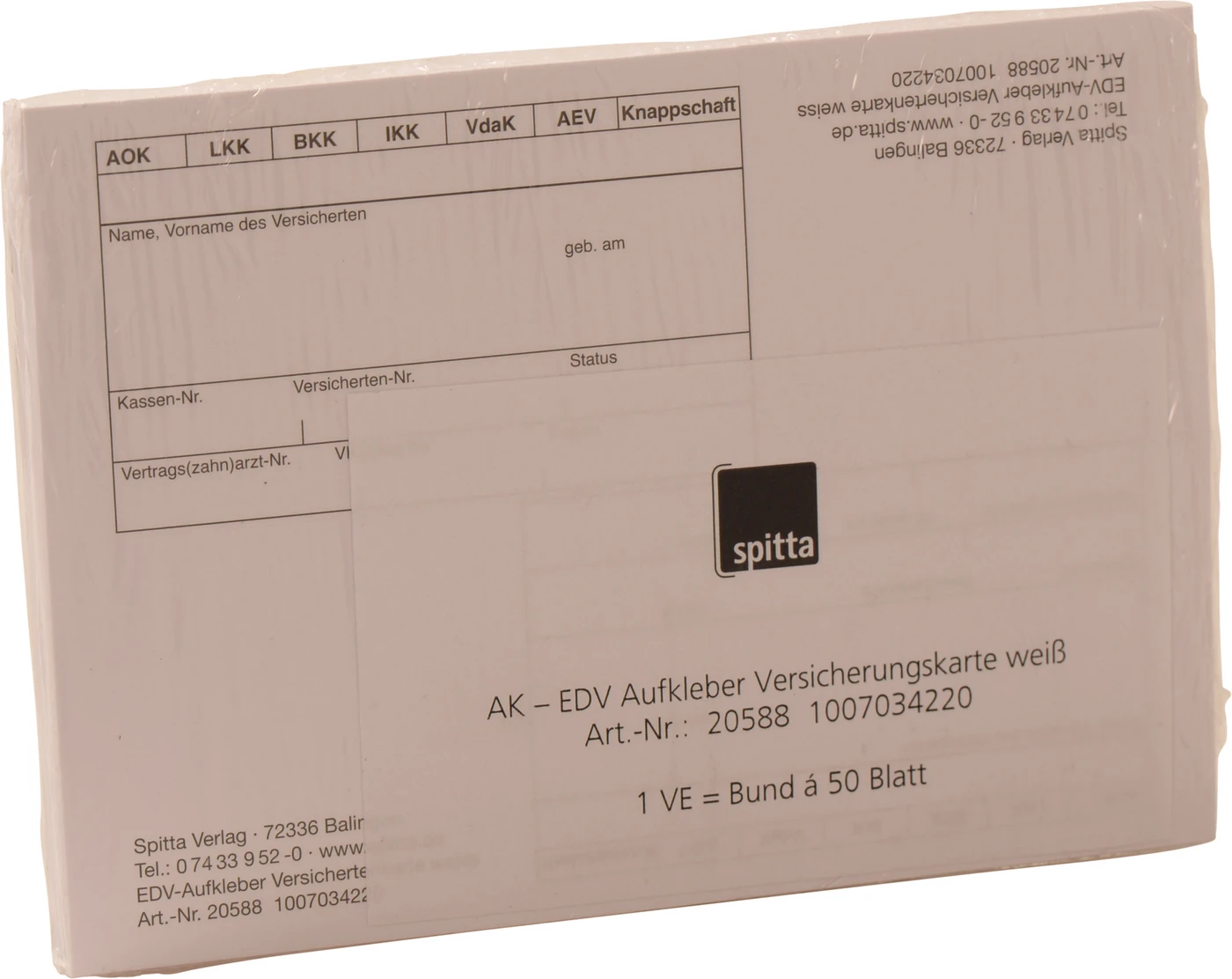 EDV-Aufkleber Packung 50 Stück weiß