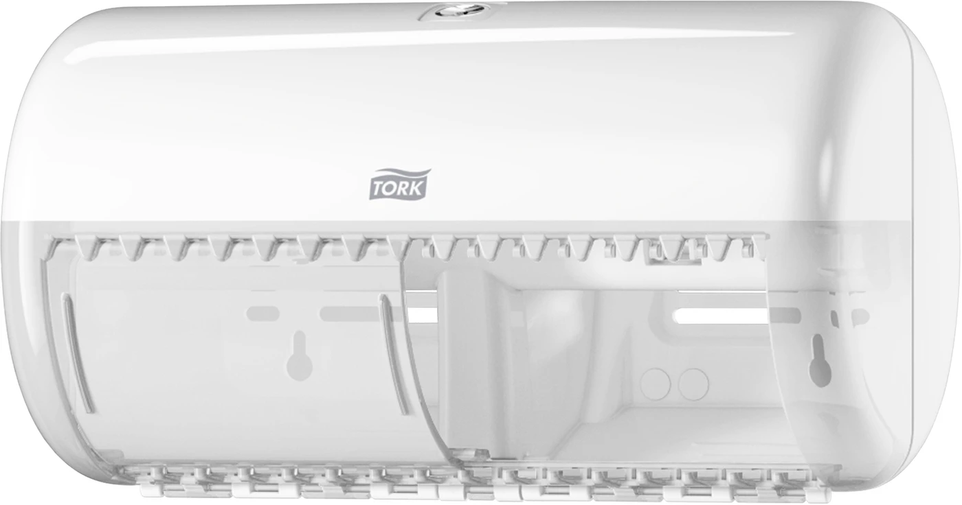 TORK® Spender Kleinrollen Toilettenpapier Elevation Stück T4, Doppelrolle vertikal, Kunststoff, weiß