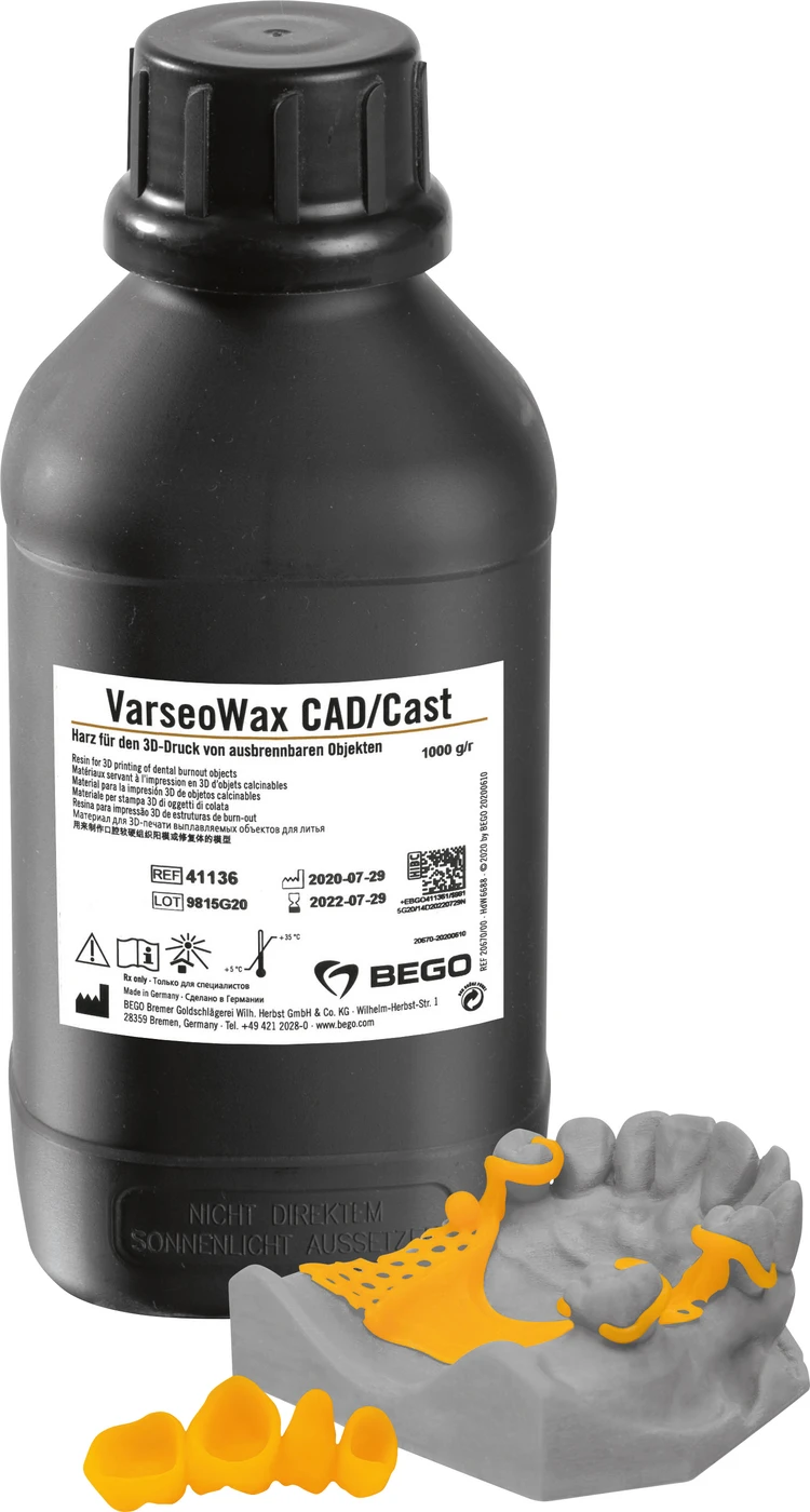 VarseoWax CAD/Cast Packung 1 kg 405 nm, yellow