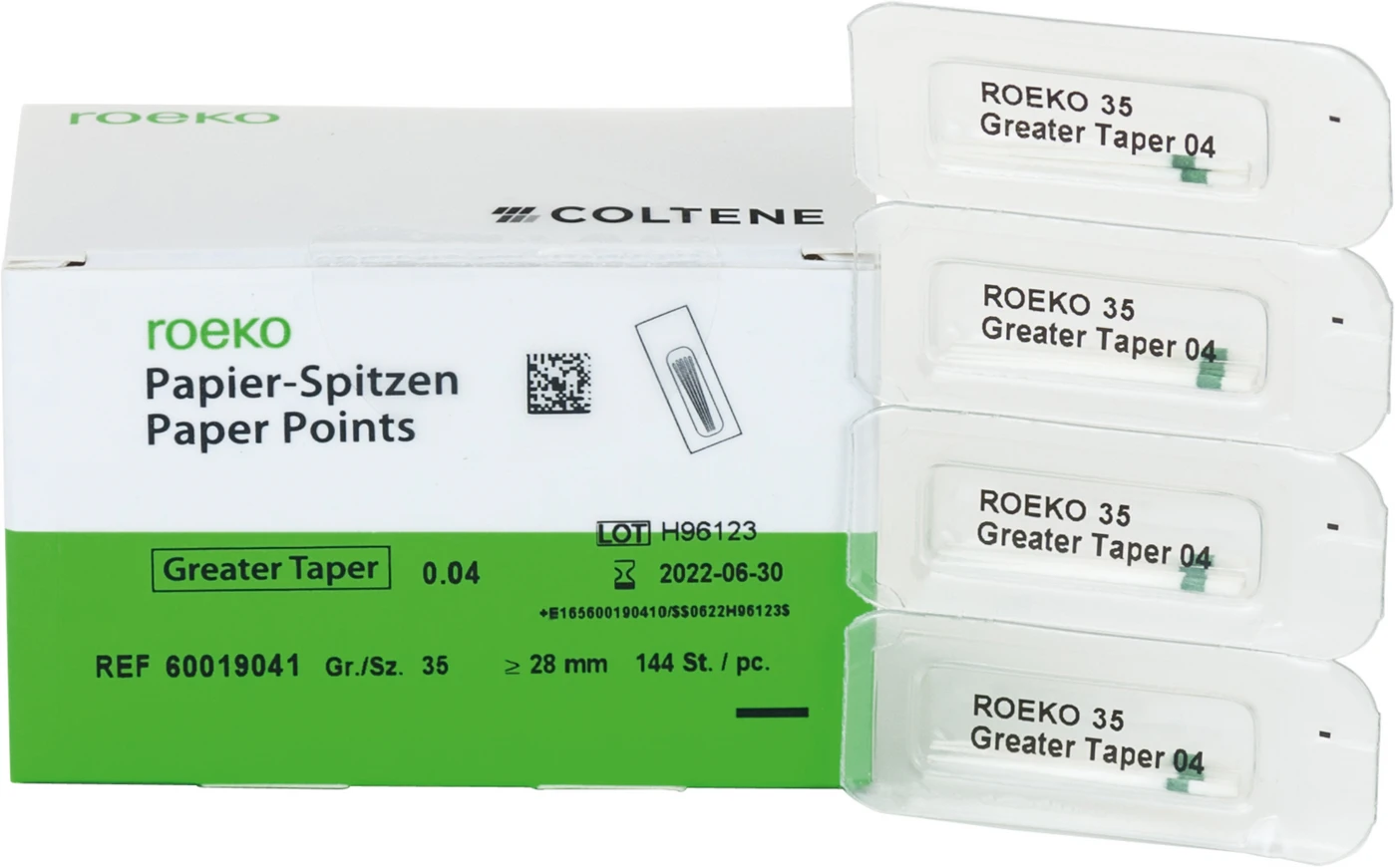 roeko Papier-Spitzen Greater Taper Cellpackung 144 Stück Taper.04 ISO 035 