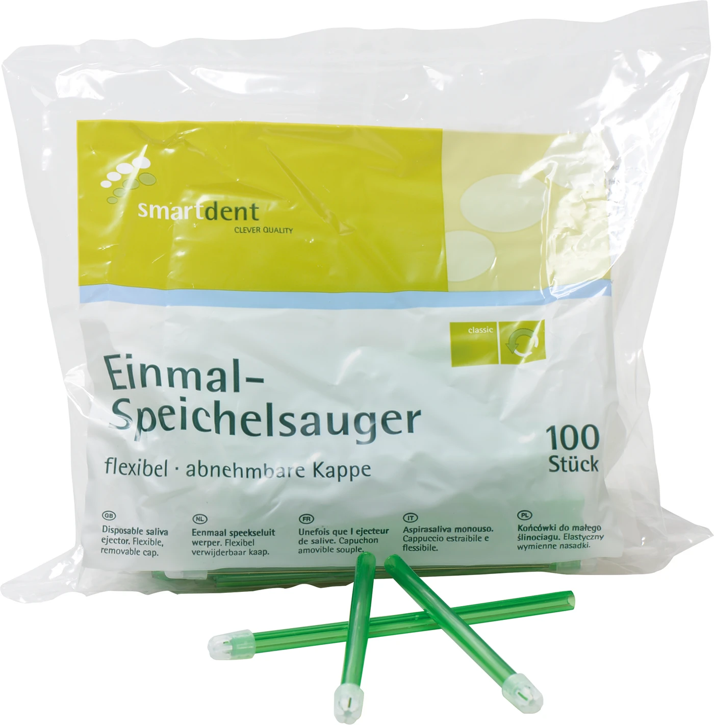 smart Speichelsauger Packung 100 Stück grün