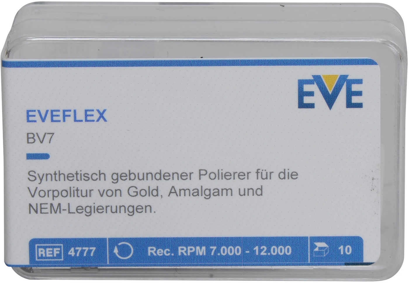 EVEFLEX Polierer Packung 10 Stück rot mittel, RA, Figur Flamme, 5 x 10 mm