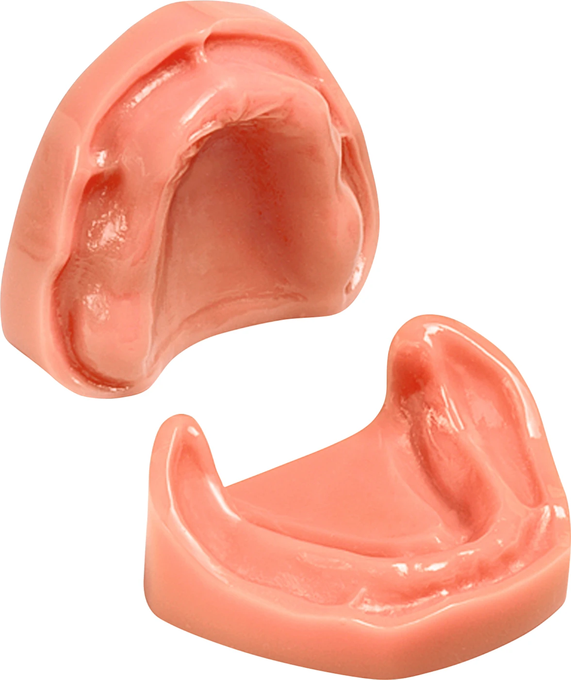 Arbeitsmodell B-3 Stück OK/UK zahnlos, Metallrückenplatte mit Gewinde