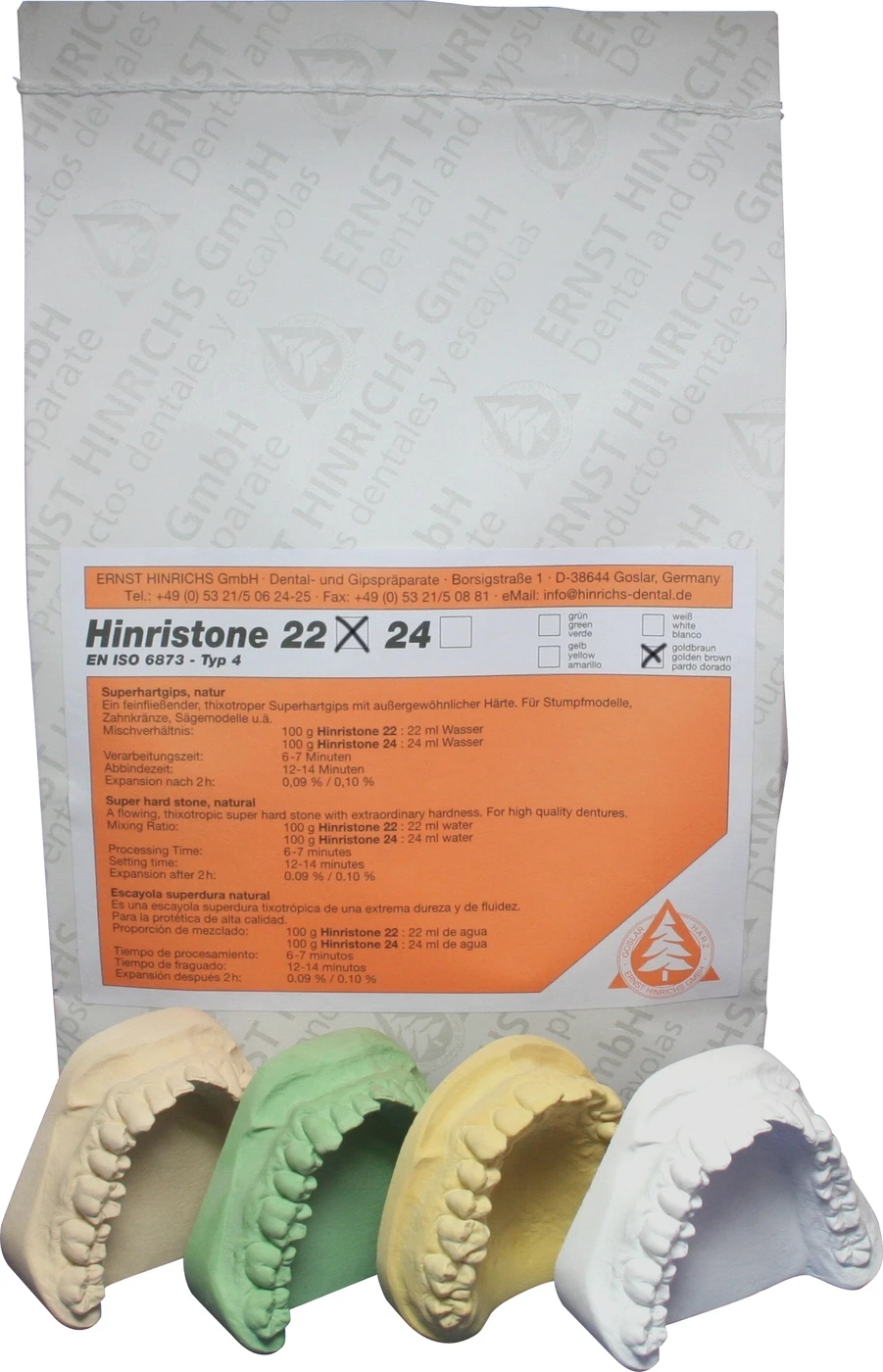 Hinristone® 22 Sack 25 kg Superhartgips goldbraun