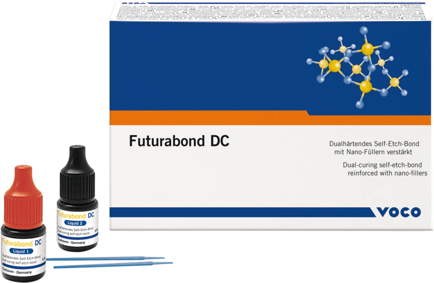 Futurabond DC Packung 4 ml Liquid 1, 4 ml Liquid 2, Zubehör