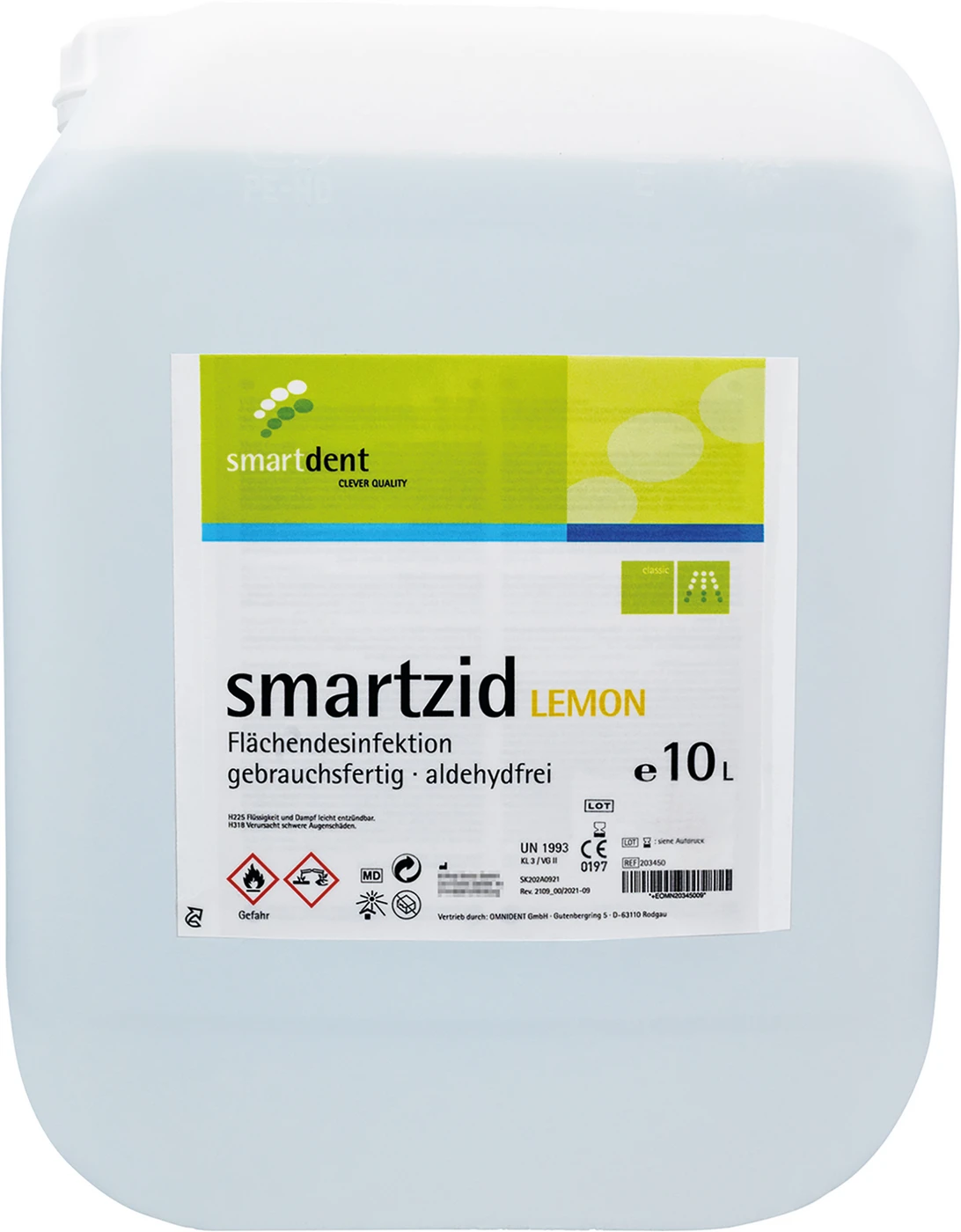 smartzid Flächendesinfektion Kanister 10 Liter Lemon