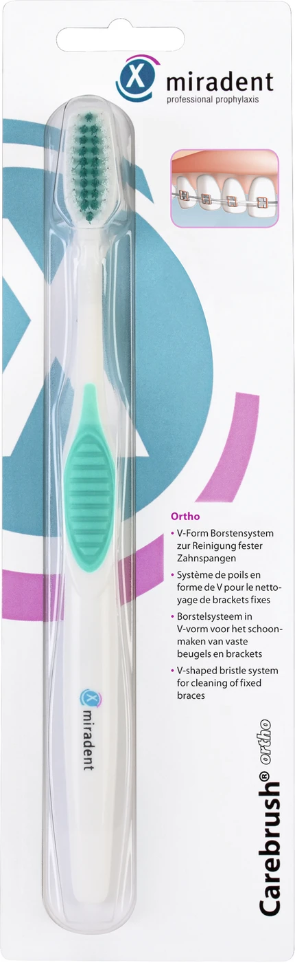 Carebrush® Ortho Stück Zahnbürste grün